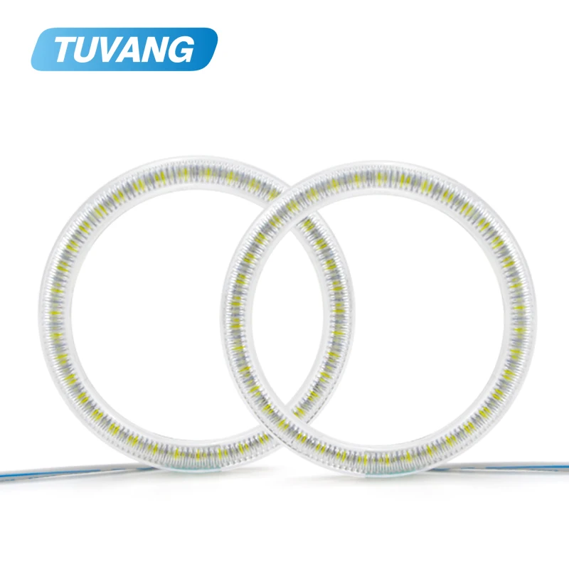 

2x Angel Eyes Halo Ring 3528 LED Chip Car Fog Light Motorcycle Daytime Running Light DRL Headlight 76mm 80mm 85mm 90mm 94mm