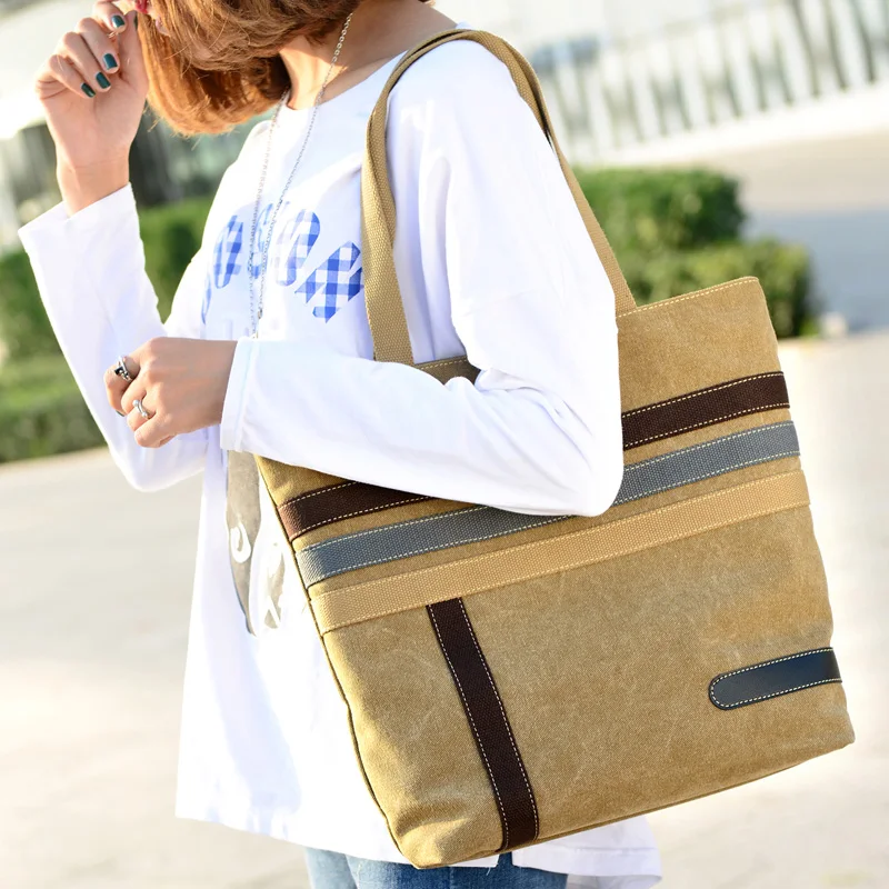 

2018 Brand Design Vintage Canvas Ladies HandBags Women Messenger Bags Totes Striped Designer Shoulder Bag Casual Tote Hand Bags
