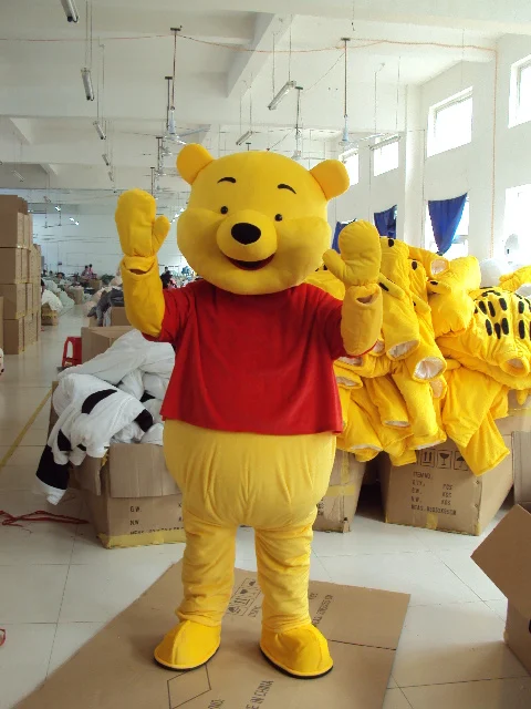 

Winnie Bear Yellow Mascot Costume Fancy Dress Adult Size Christmas Cosplay for Halloween Party Event