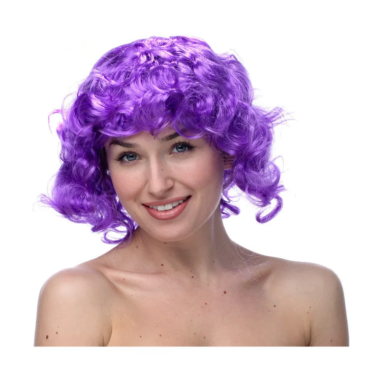 2016 purple cosplay party wig Promotion Synthetic Wigs Cosplay Wig Free