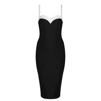 

Women New Sexy 2019 Black Spaghetti Straps Party Dress Sleeveless Vestidos Bodycon Celebrity Night Out Mini Bandage Dress