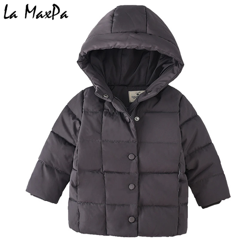

La MaxPa Children Outerwear Coat Winter Baby Boys Down jacket Coat Infant Warm Baby parkas Thick Kids Hooded Clothes