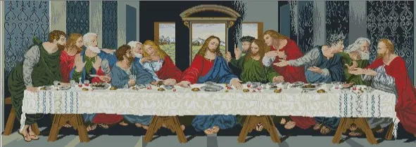 CS-1479 Cross Stitch Kit The Last Supper Dinner Judas Priest and His Disciples.jpg