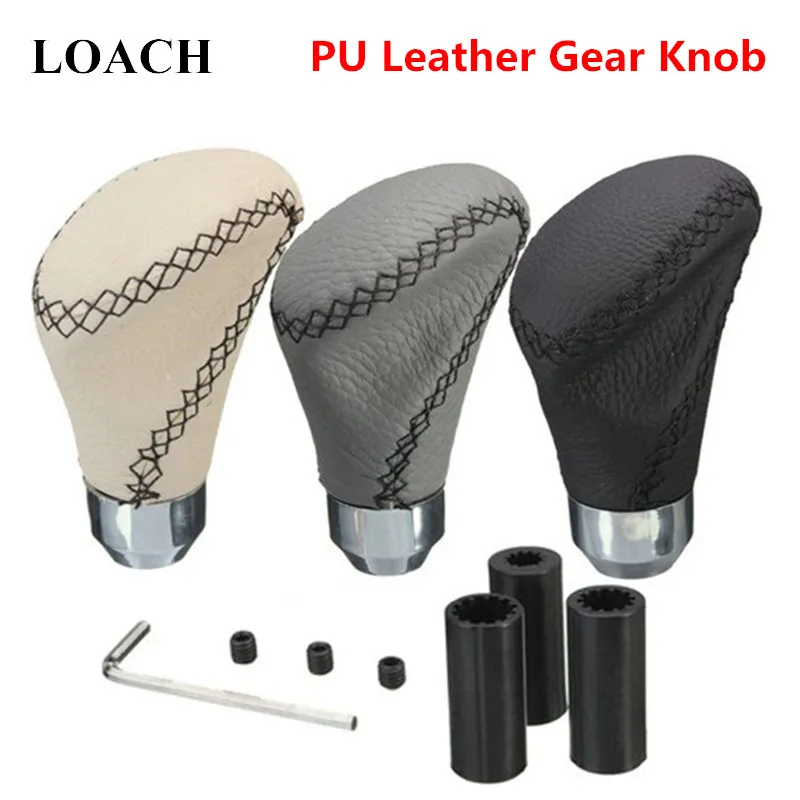 

PU Leather AT MT Auto Universal Car Gear Shift Knob POMO Lever Stick Headball Arm Pen MOMO Vites Topuzu M8*1.25 M10*1.25 M10*1.5