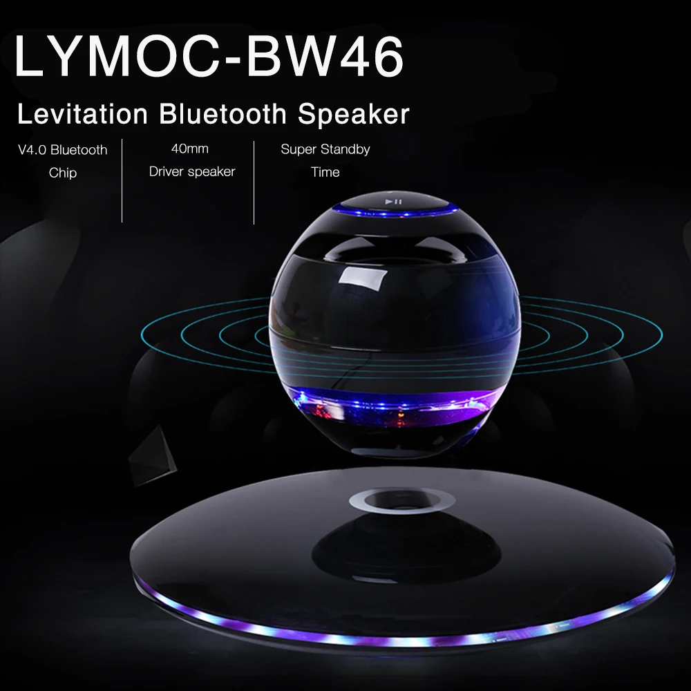 LYMOC Новые магнитные левитационные Bluetooth колонки Беспроводной Bluetooth Сабвуфер 7 цветов Мода раздельное вращение для всех телефонов