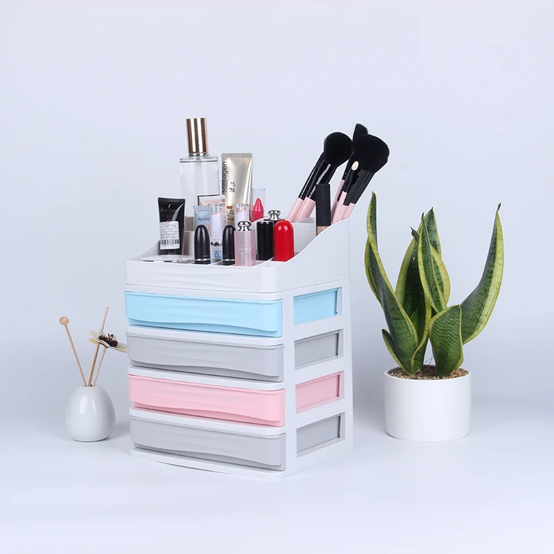 

Plastic Cosmetic Organizer Makeup Organizer Make up Storage Drawer Box Container Nail Casket Holder Desktop Sundry Storage Case