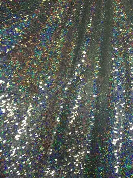 

French Lace Fabric High quality David-5803 Nigerian net lace With sequins Tulle Laces Fabrics