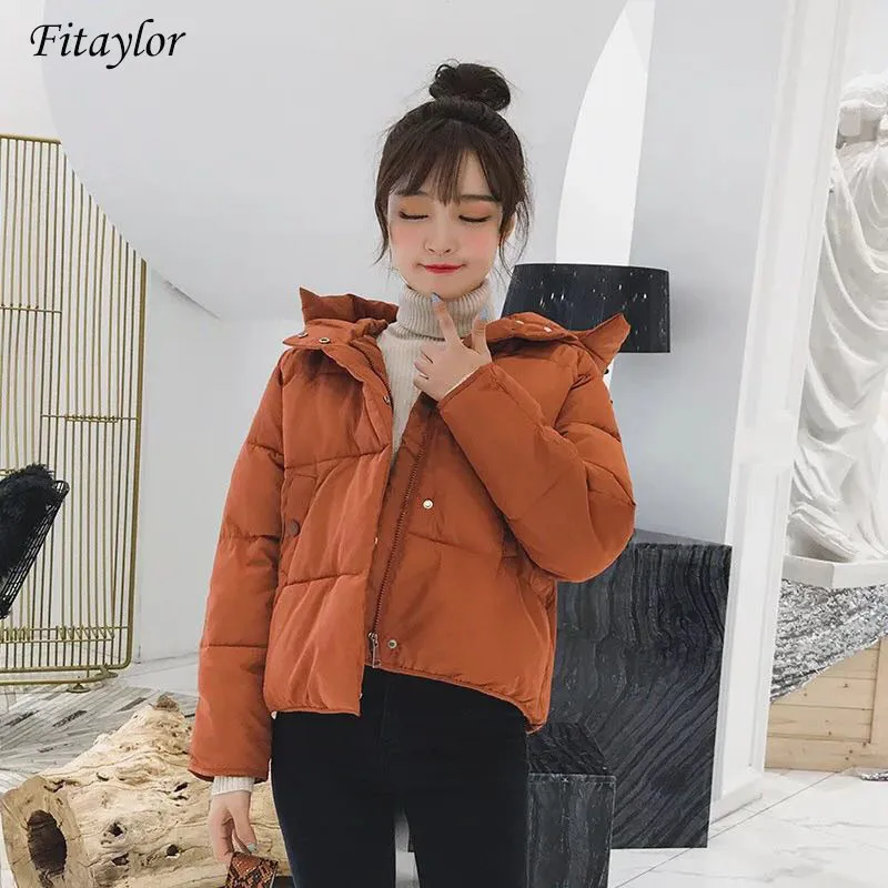 Fitaylor женское пуховое хлопковое пальто с капюшоном на осень и зиму женская