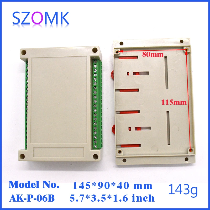 Корпус для din рейки PLC из АБС пластика с клеммной колодкой (1 шт.) 145*90*40 мм|box fish|box