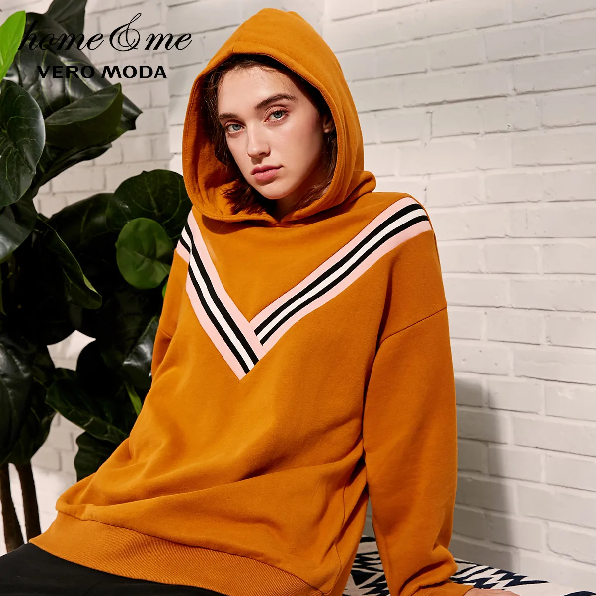 Vero Moda весенне-летние толстовки с v-образным вырезом и рисунком трикотажный топ, Толстовка | 3184R3504