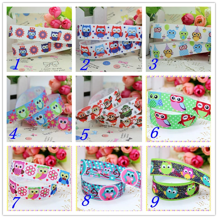 

Бесплатная доставка, корсажная лента с принтом в виде любимой Совы 7/8 дюйма, головной убор, украшение для вечерние «сделай сам», оптовая продажа OEM 22 мм D285