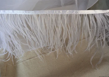 

10 yards white Ostrich feather trim, feather lace trim for sewing accessories, costumes accessories