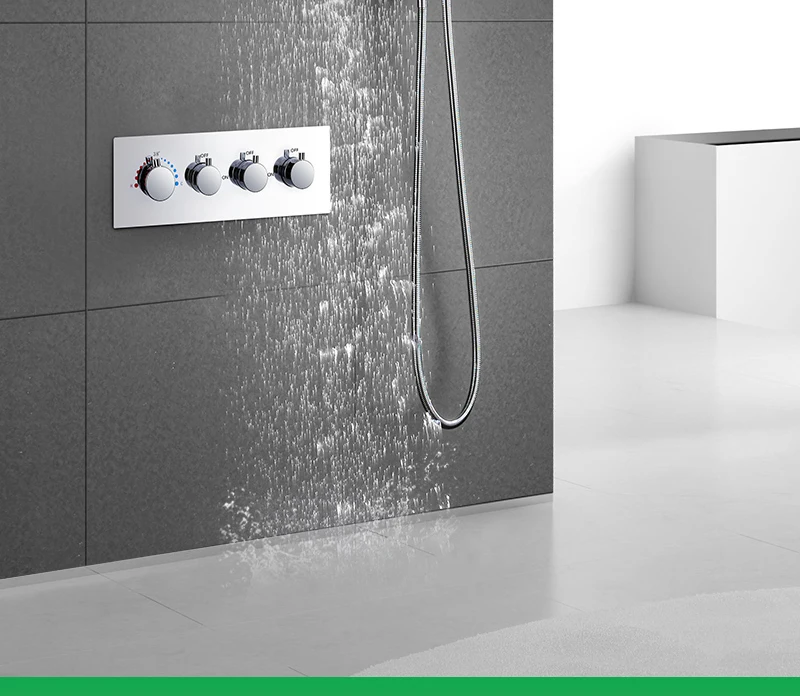 Led Shower Set 22 Waterfall Controller Smart Shower System Massage Bath & Shower Faucets (2)