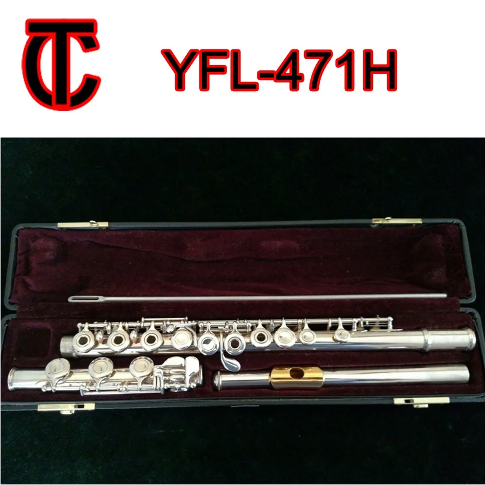 

New TC Professional Flutes 471 Intermediate Standards Flute Instrument Student Flute Gold Plated Lip Plate 17 Open Holes