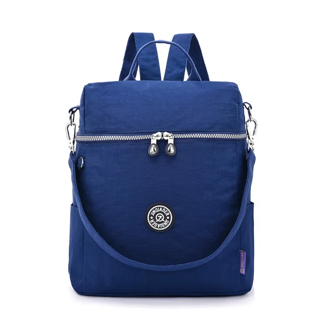 Водонепроницаемый нейлоновый женский школьный рюкзак для девочек-подростков рюкзак для ноутбука Женский Повседневный Рюкзак Дорожная школьная сумка Mochila W729 - Цвет: dark blue