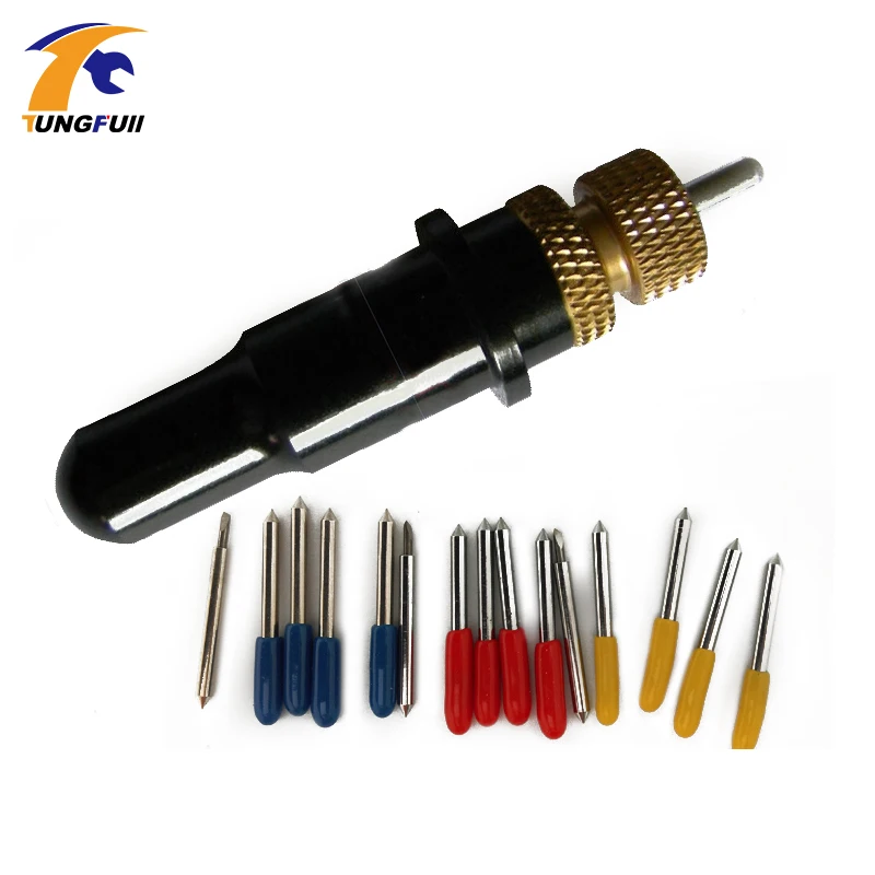 

1pc Roland Blade Holder Black Colour +5 pcs 45 + 5 pcs 60 Degree Refine Rabbit Redsail Cutter Plotter Cutting Blades