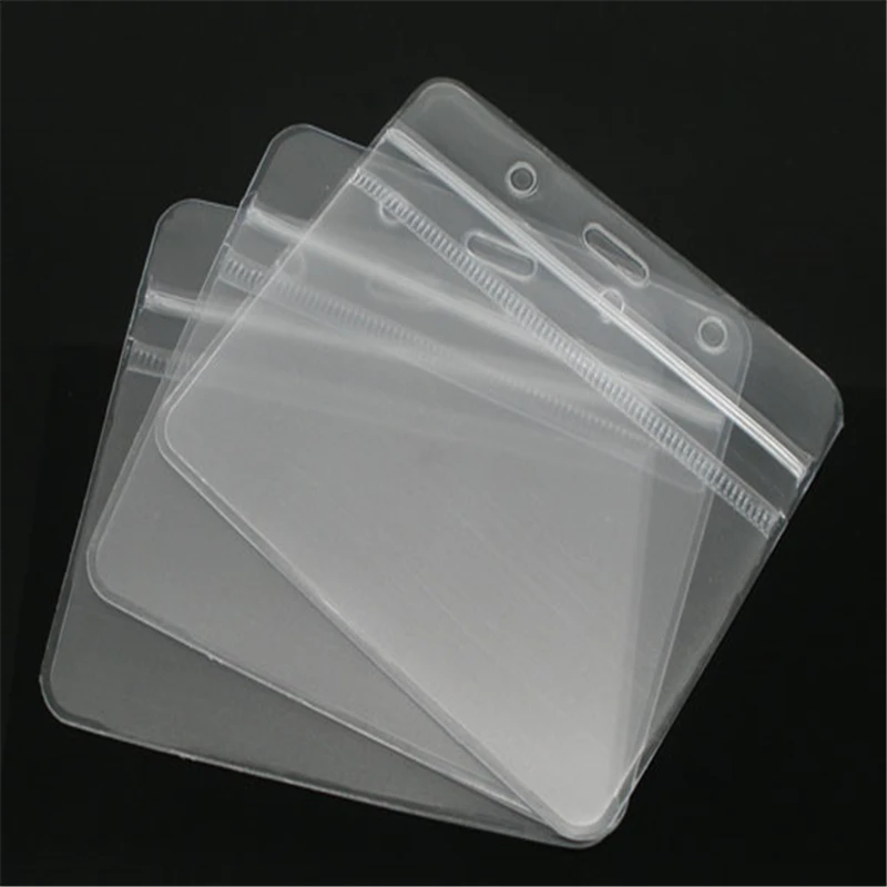 Acrylic Waterproof Horizontal ID Card Badge Holders Clear Badge&Holders