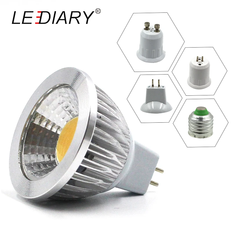 

LEDIARY 10PCS MR16 COB LED Spot Light Bulb GU5.3 GU10 E27 12V/100-240V 220V 3W/5W/7W Aluminium Housing Warm/Cold White 45 Degree
