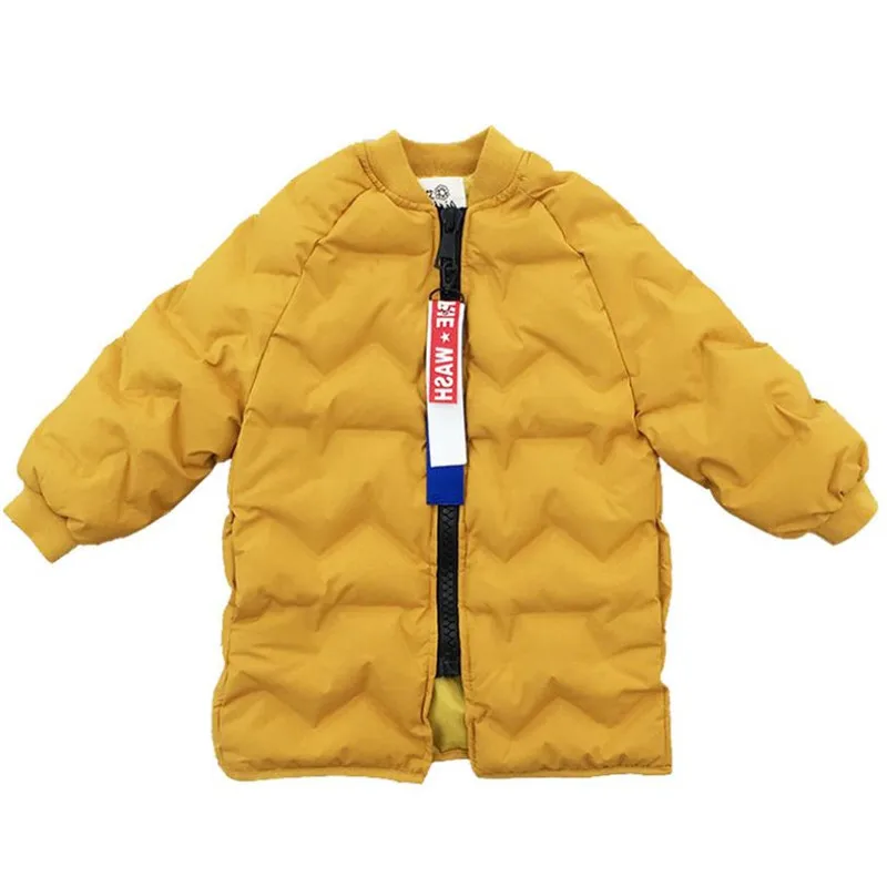 

DFXD Children Girls Soild Color Cotton Padded Coat 2018 New Autumn Winter Long Zipper Thick Warm Outwear 2-8Years