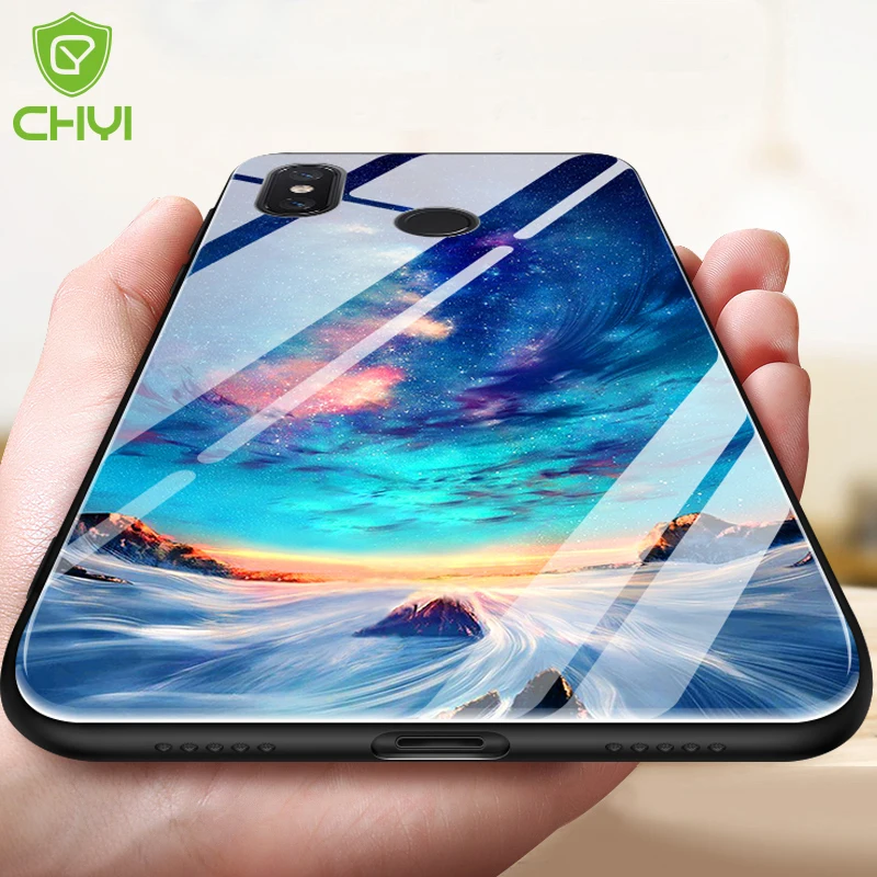 

CHYI For Xiaomi Mi 8 case pattern design tempered glass Explosion-proof back cover For Xiaomi Mi8 SE shockproof Glass case