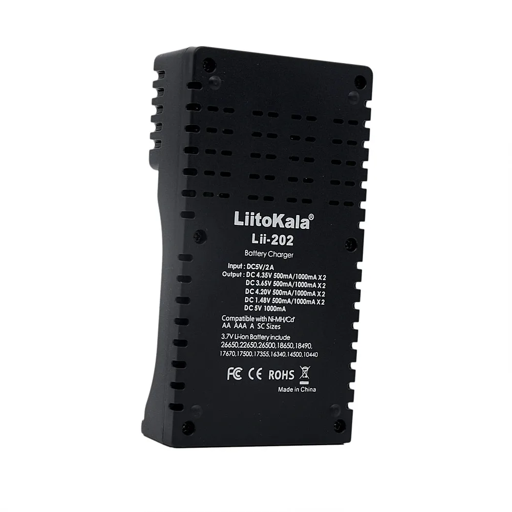 Lii-202 LiitoKala Carregador DE Bateria Inteligente com Funcao DE Banco DE Potencia USB para Ni-MH Bateria DE I