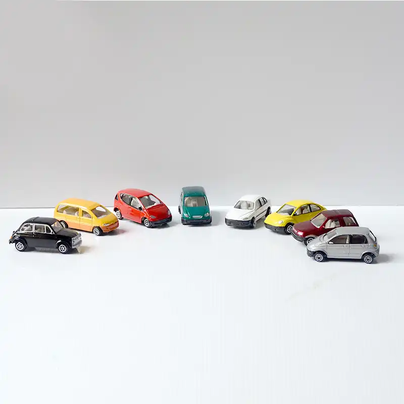 8 шт./лот масштаб сплава Миниатюрная модель автомобиля смешанный стиль для строительных поездов макет железной дороги декорации игрушки Ак...
