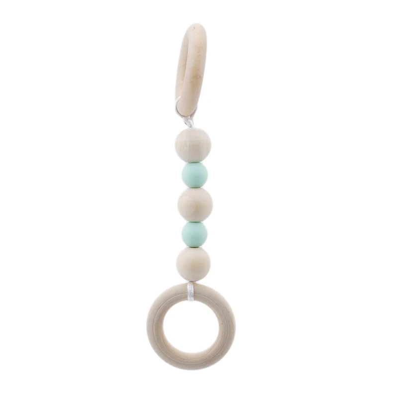 Baby teething bracelet safty original wood beads nursing beech chewable teether for mother and baby BPA free safe - Цвет: green