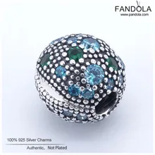 Серебро 925 пробы Разноцветные кристаллы космические звезды браслет-бусы подходят ювелирный браслет сделай сам