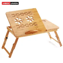 MAGIC UNION складная деревянная бамбуковая подставка для ноутбука, стол для чайной сервировки, обеденный стол, подставка для ноутбука, охлаждающая подставка для ноутбука