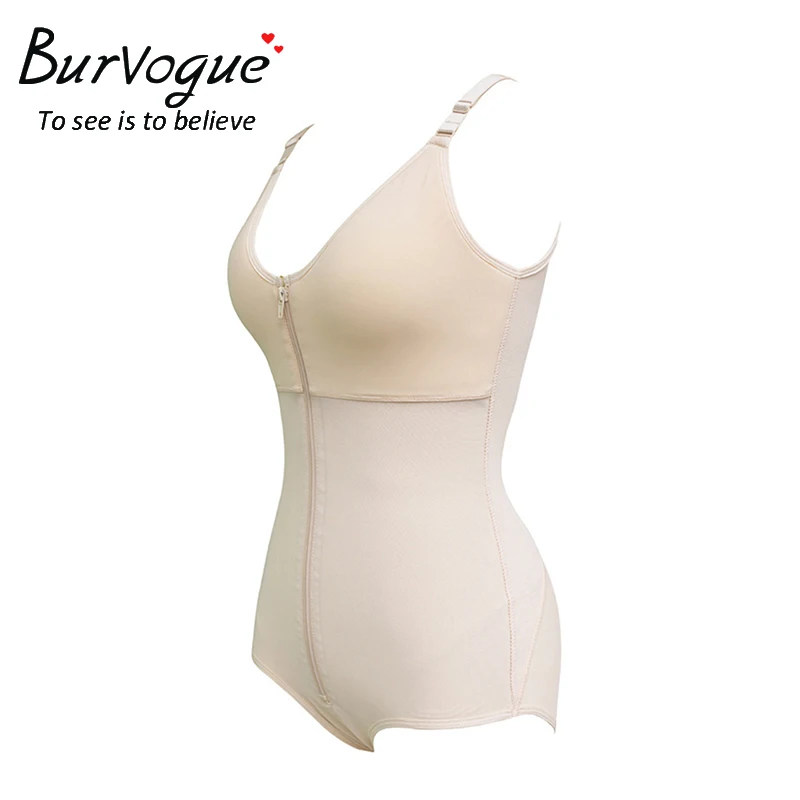 Burvogue, женское нижнее белье для похудения, Цельный боди, Корректирующее белье, овербюст, молния, Корректирующее белье для тела, S-6XL, белье размера плюс, утягивающее белье