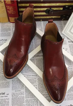 

autumn winter new fashion men martin boots male england style carved high top business casual shoes free shipping