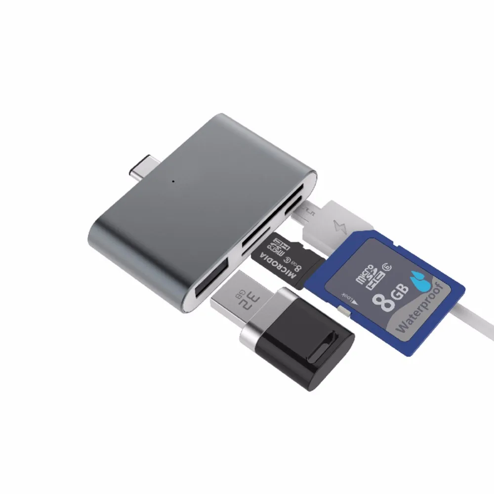 20 шт./лот Портативный USB 3.1 Тип-C USB OTG карты reasder Тип c хаб для телефона/компьютер Дата передачи USB/TF/SD/Micro USB