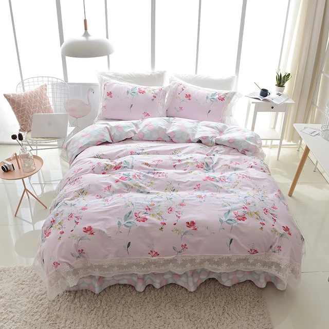 Best Offers Cotton lace bed set duvet cover twin queen king size Bedding set quilt cover bed sheet set bed skirt pillowcases 38 Best Offers Cotton lace bed set duvet cover twin queen king size Bedding set quilt cover bed sheet set bed skirt pillowcases 38