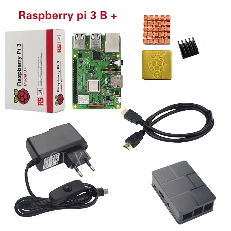 

Raspberry Pi 3 Model B+ ( B Plus ) or Raspberry Pi 3 Model B+ABS Case+Heat Sink+Power Adapter+HDMI Cable