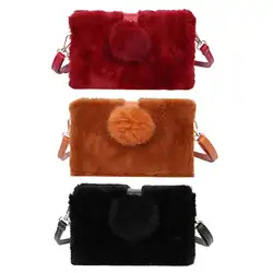 Корейский сумки Для женщин Сумки на плечо Искусственный мех Малый Crossbody сумка