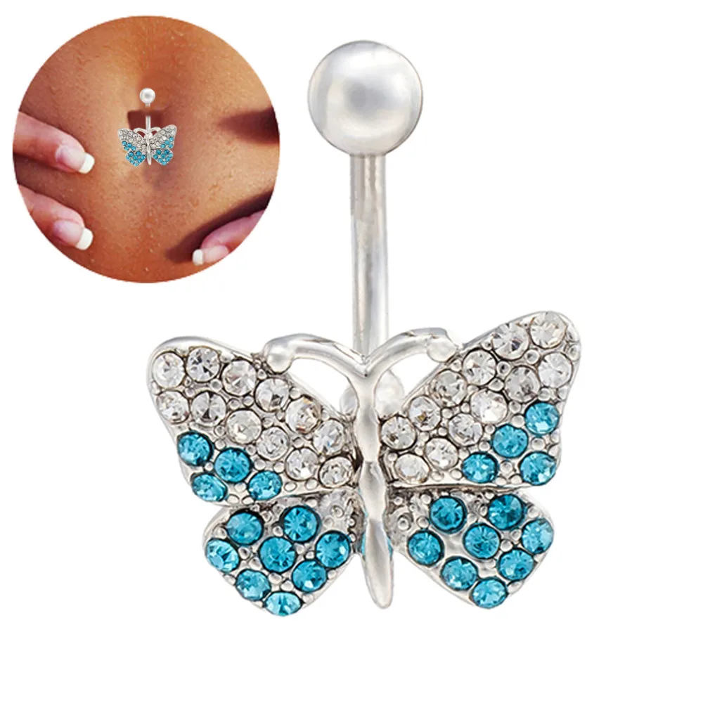 Buy 2017 Butterfly Blue White Cubic Zirconia Gold