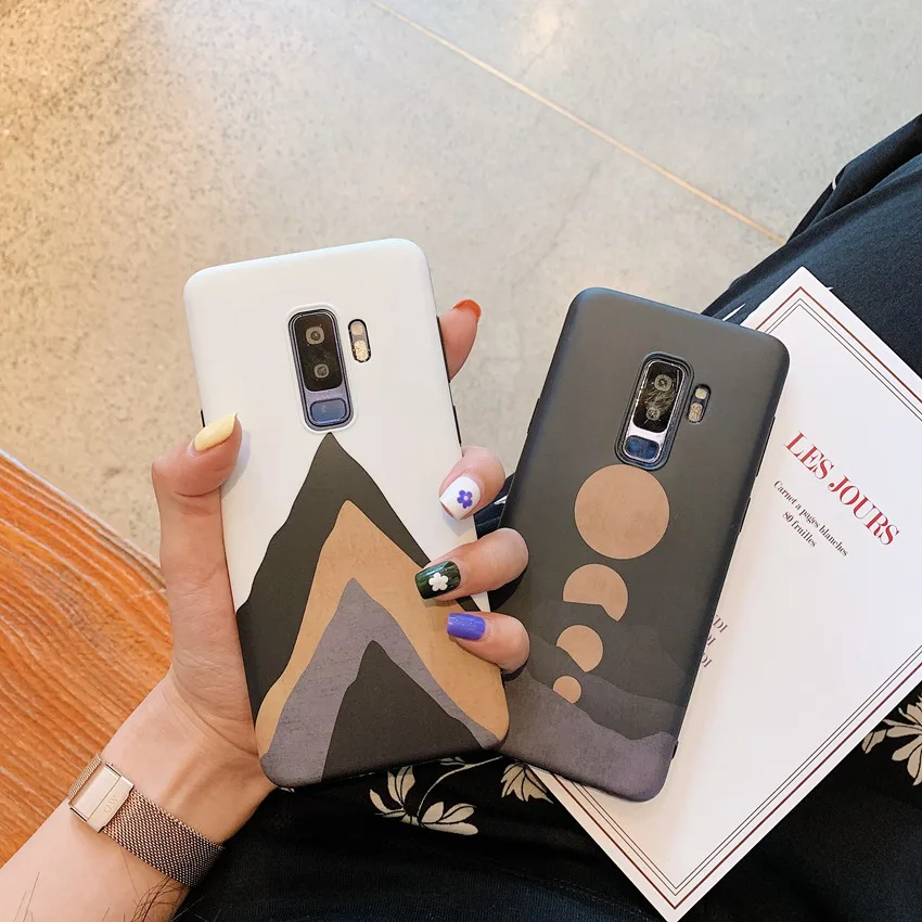 

Vintage Matte Soft TPU Case For Samsung Galaxy S8 S9 S10 Plus Case Silicone Sun Mountain Cover For Samsung S10e Note 9 8 Case