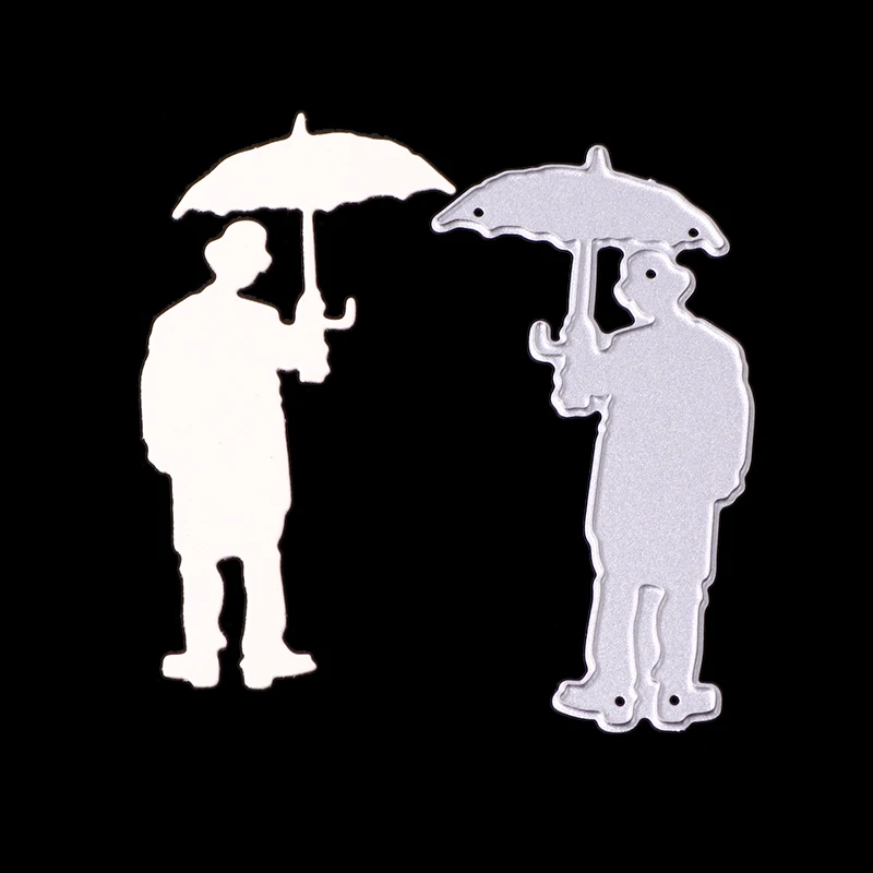 

walking in the rain Metal Cutting Dies Stencils for DIY Scrapbooking Album Paper Card Decorative Craft Die Cuts