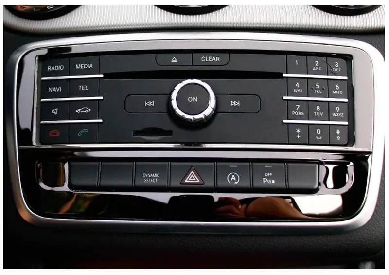 Carro-estilo de Aço Guarnição para Mercedes Cla a Classe Inoxidável Controle Condicionado Painel Decorativo Capa Benz Gla 200 220 ar cd 10 Carro-estilo de aço inoxidável controle ar condicionado