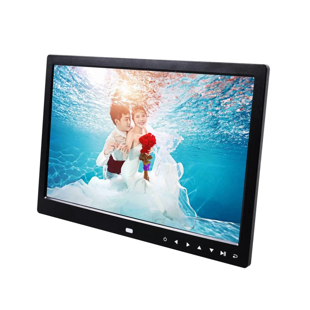 

12 inch LED 1200*800 Electronic Frame Front Touch Buttons Pictures Music Porta Retrato Marco De Fotos MP3 Video Built-in Speaker
