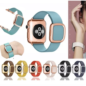 

Genuine leather loop strap for apple watch band 44mm 40mm 42mm 38mm watchband for iwatch 4/3/2/1 watch bracelet accessories