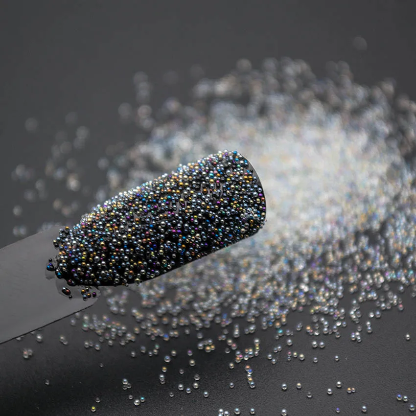 

1 Box Crystal AB Glass Caviar Beads 0.4-0.6mm Micro Bead Nail Art Decoration Rhinestones Accessories MJZ0100