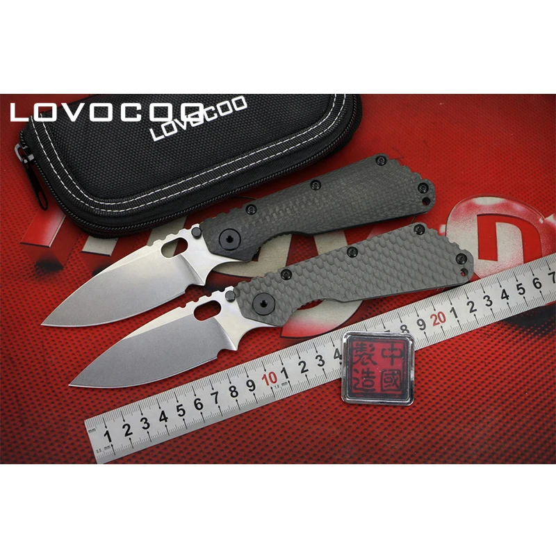 Складной нож LOVOCOO ST SMF Flipper карманный клинок из углеродного волокна и титана с
