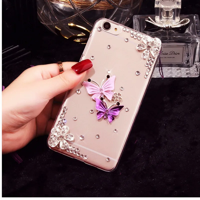 

Butterfly Diamond Flower Rhinestone Case Cover For Samsung Galaxy J2 J3 J5 J7 Prime On7 2016 C7 C9Pro A8 2018 A8Plus Cover