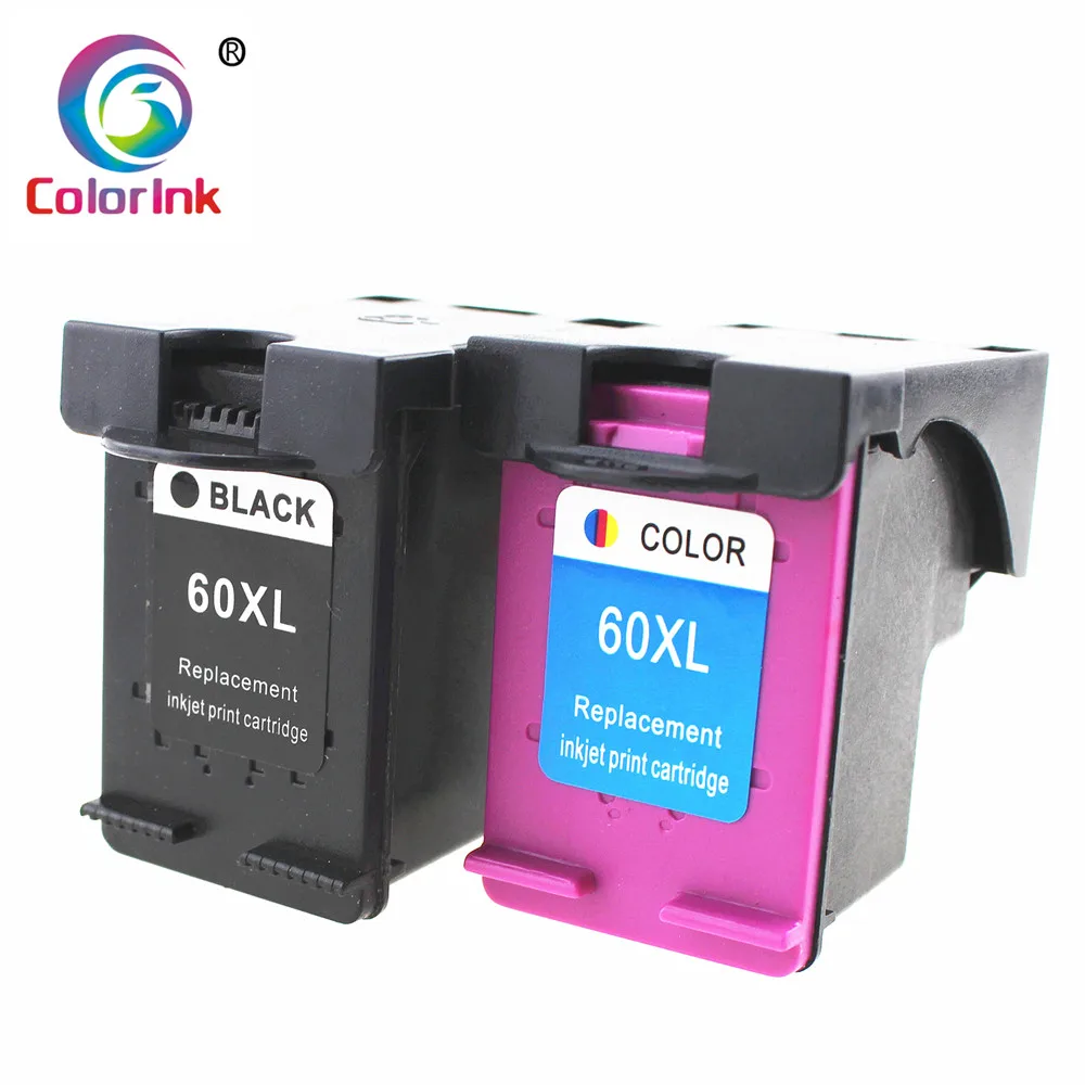 

ColoInk 2Pack for HP 60XL Ink Cartridge for HP Deskjet D2530 D2545 F2430 F4224 F4440 F4480 ENVY120 C4650 printer Ink Cartridge