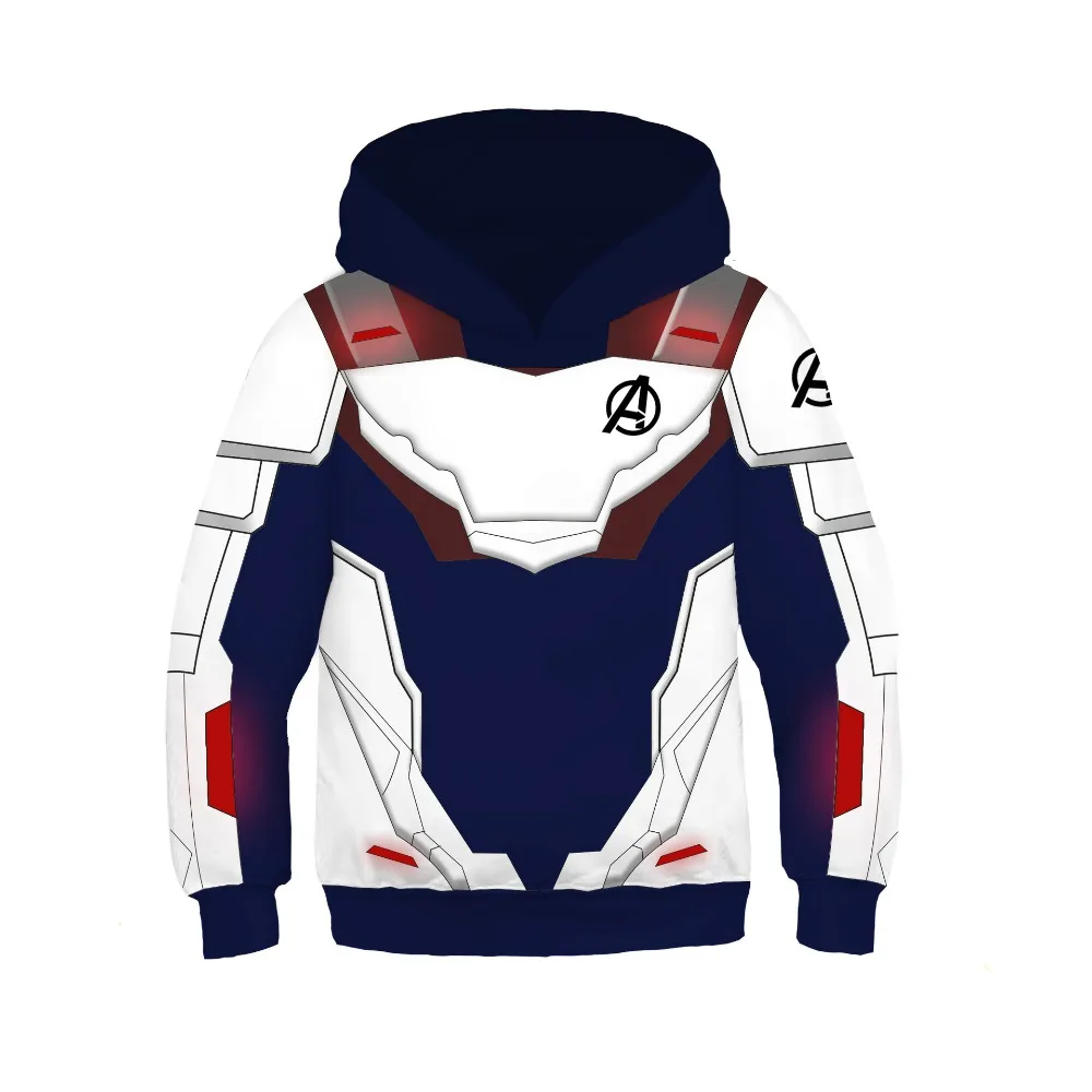 3D Print Kids Children Avengers Endgame Quantum Realm Sweatshirt Hoodie Movie Cosplay Costume Coats Top
