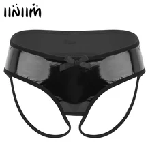 Iiniim, женское нижнее белье Танга, нижнее белье, искусственная кожа, открытая, с вырезами, низкая посадка, бикини, трусы, нижнее белье, женские сексуальные экзотические трусики