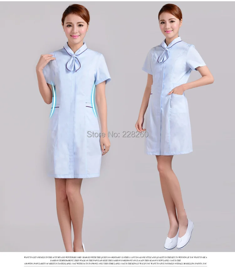 Nurse sky blue summer uniform new dental cosmetic clothing overallsin