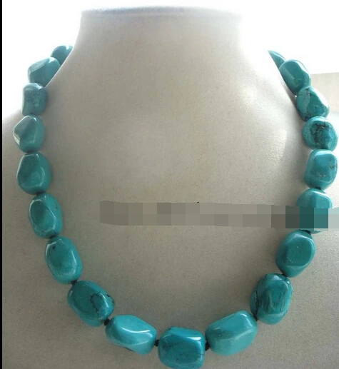 

11.22 fastdom turquoise howlite green 16mm 17" necklace nature Discount 35%