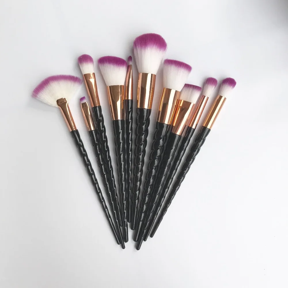 Набор кистей для макияжа розовое золото/черный единорог|cosmetic brush set|brush setmakeup brushes